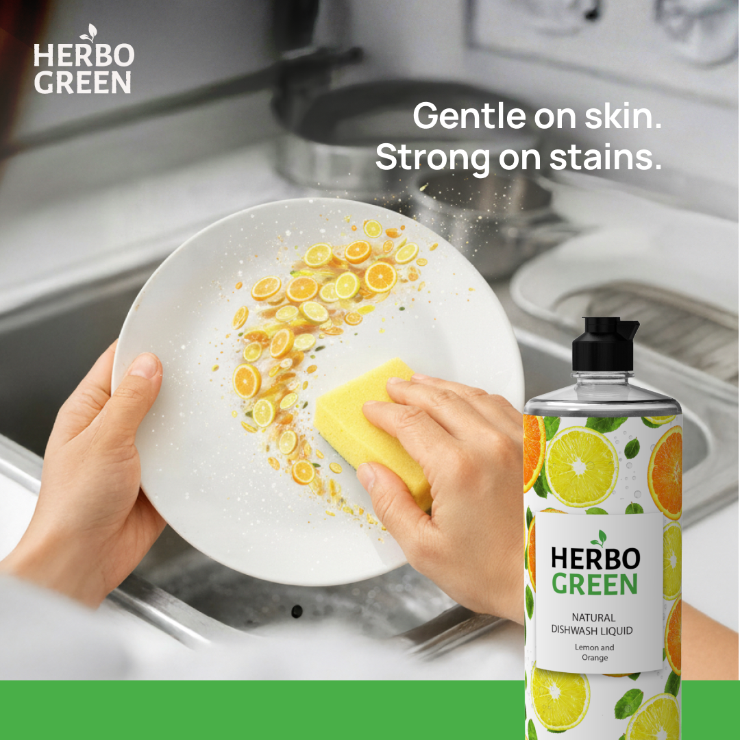 Herbo Green Natural Dish Cleaner 1L | Citrus Lemon & Orange