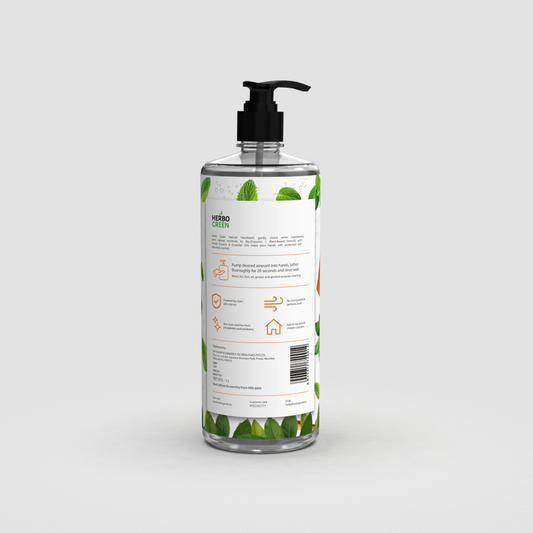 Herbo Green Natural Handwash Liquid 1L | Sandalwood & Menthol