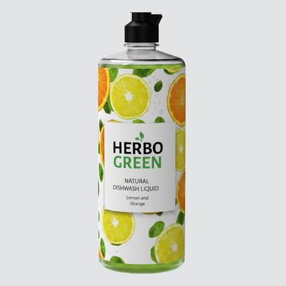 Herbo Green Natural Dish Cleaner 1L | Citrus Lemon & Orange