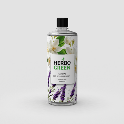 Herbo Green Natural Liquid Detergent 1L | Jasmine & Lavender
