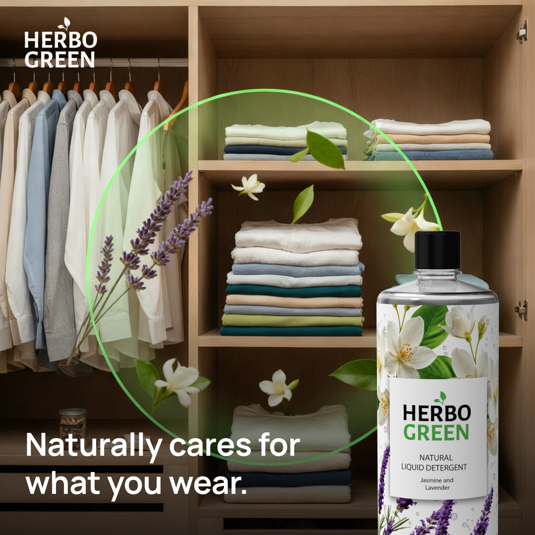 Herbo Green Natural Liquid Detergent 1L | Jasmine & Lavender