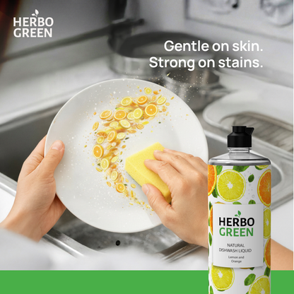 Herbo Green Natural Dish Cleaner 1L | Citrus Lemon & Orange