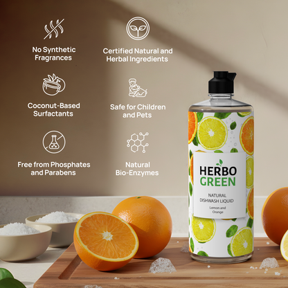 Herbo Green Natural Dish Cleaner 1L | Citrus Lemon & Orange