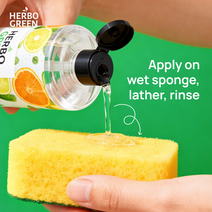 Herbo Green Natural Dish Cleaner 1L | Citrus Lemon & Orange
