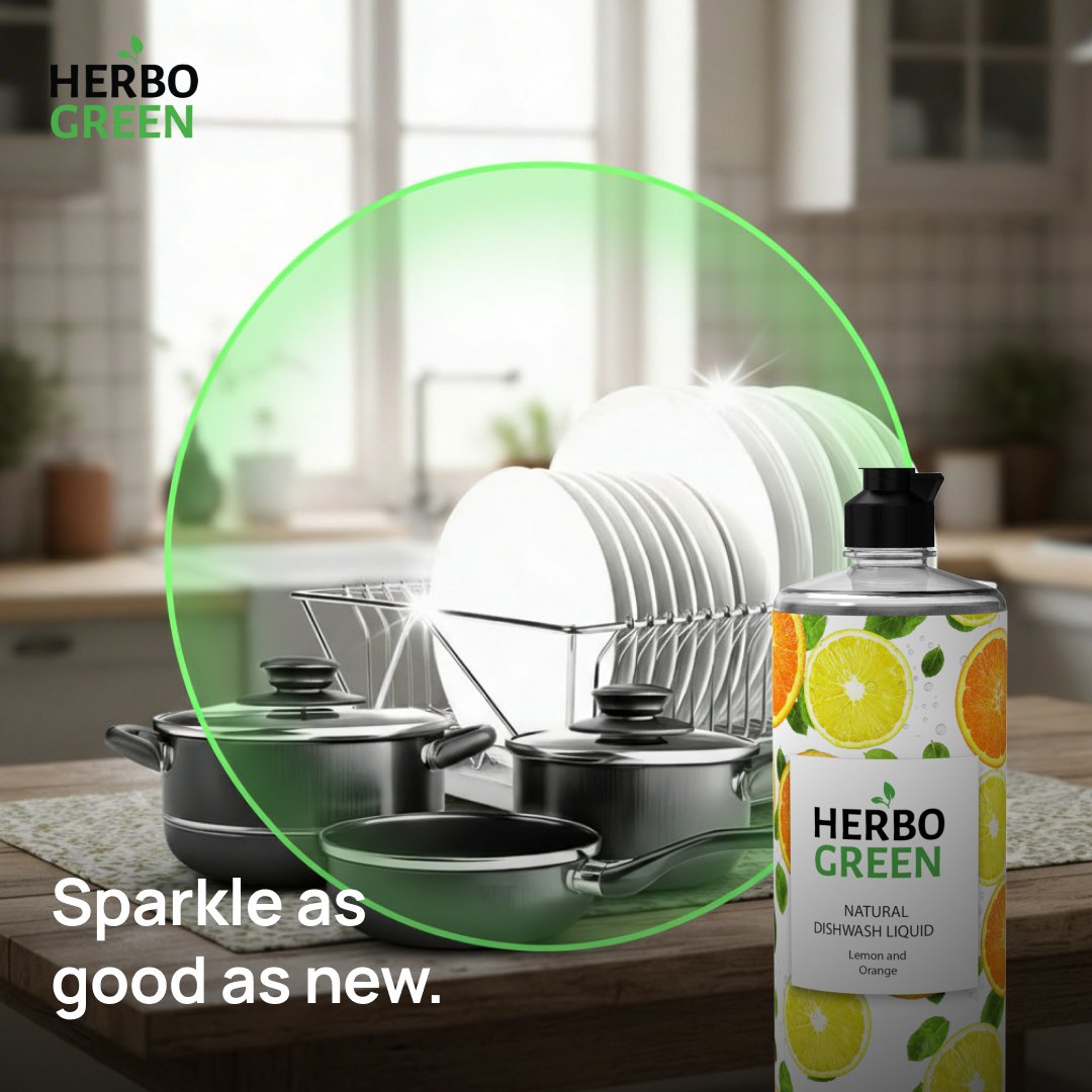 Herbo Green Natural Dish Cleaner 1L | Citrus Lemon & Orange