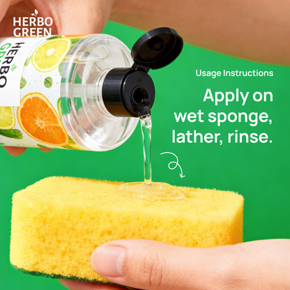 Herbo Green Natural Dish Cleaner 1L | Citrus Lemon & Orange