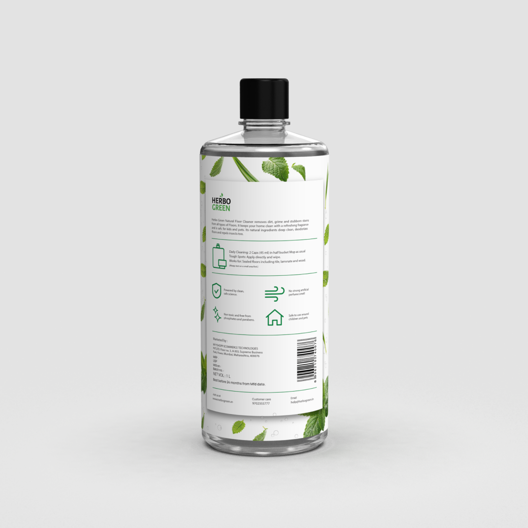 Herbo Green Natural Floor Cleaner 1L | Lemongrass & Mint