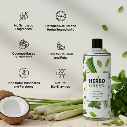Herbo Green Natural Floor Cleaner 1L | Lemongrass & Mint