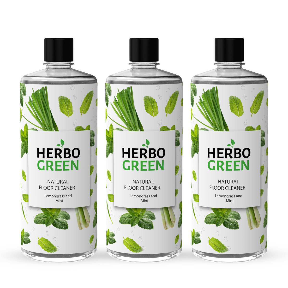 Natural Floor Cleaner - Lemongrass & Mint (1L, Pack of 3)