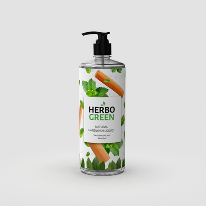 Herbo Green Natural Handwash Liquid 1L | Sandalwood & Menthol