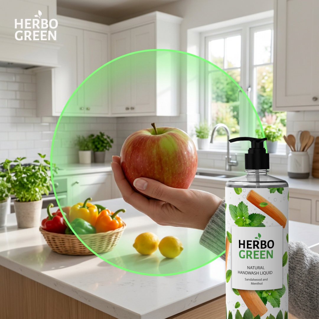 Herbo Green Natural Handwash Liquid 1L | Sandalwood & Menthol