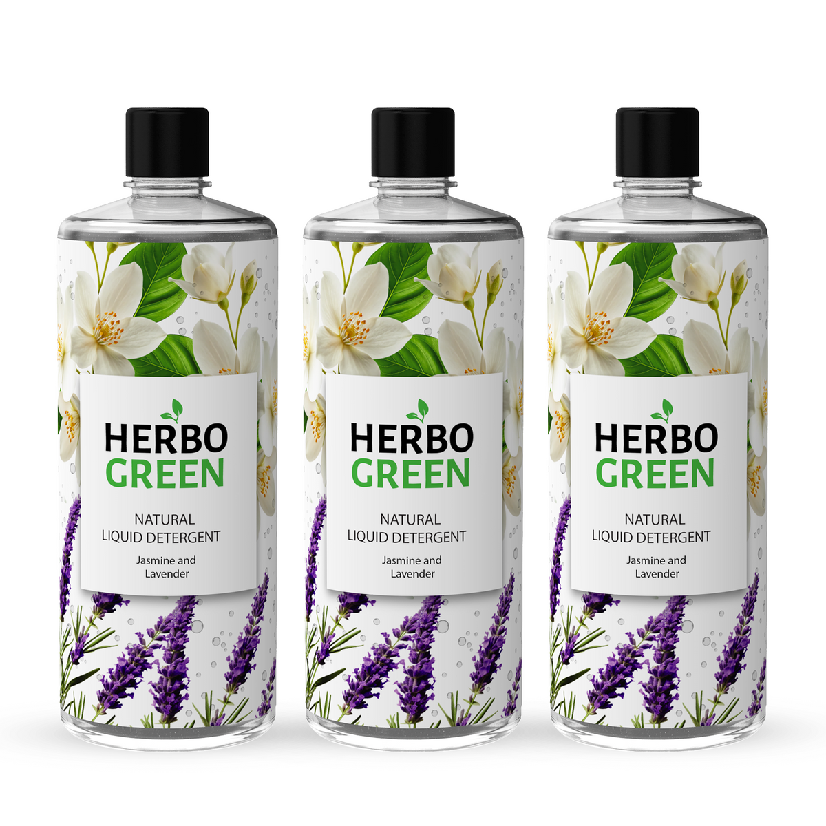 Natural Liquid Detergent - Jasmine & Lavender (1L, Pack of 3)