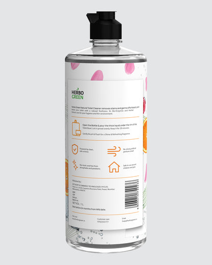 Herbo Green Natural Toilet Cleaner 1L | Orange & Rose