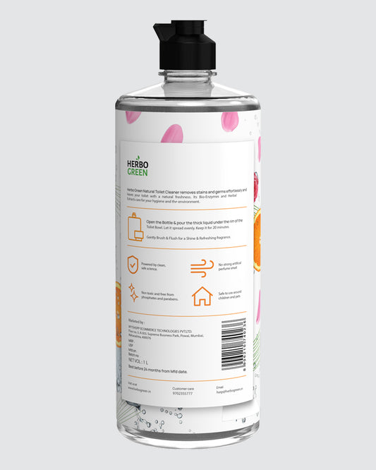 Herbo Green Natural Toilet Cleaner 1L | Orange & Rose