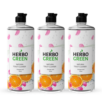 Natural Toilet Cleaner - Orange & Rose (1L, Pack of 3)
