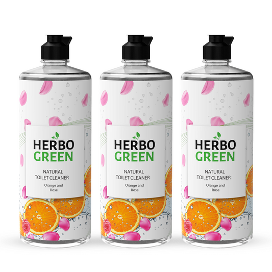 Natural Toilet Cleaner - Orange & Rose (1L, Pack of 3)