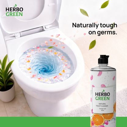 Herbo Green Natural Toilet Cleaner 1L | Orange & Rose