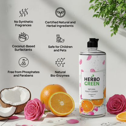 Herbo Green Natural Toilet Cleaner 1L | Orange & Rose
